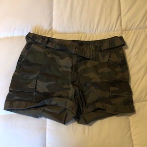 Time & Tru Camo High Waisted Shorts